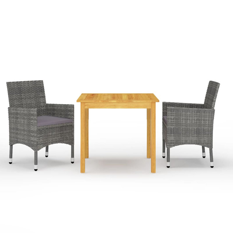 Ensemble de salle à manger d'extérieur pour table et chaises, gris, Gris