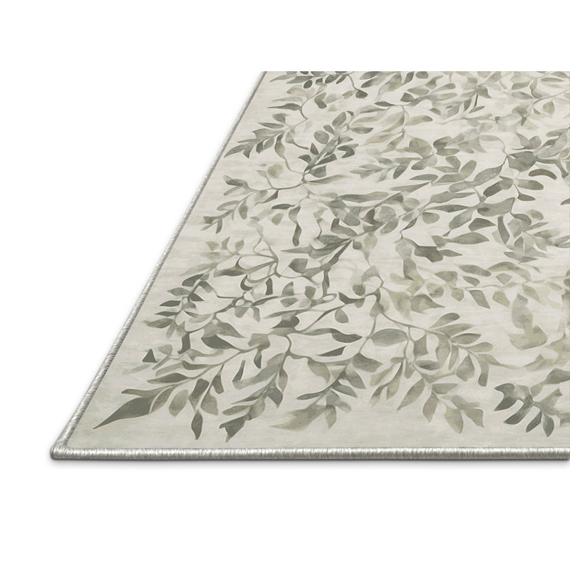Tapis beige soyeux et moelleux, Carré 5 pi