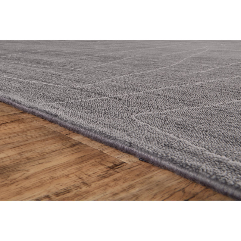 Tapis gris / ivoire touffeté à la main Orwell, Rectangle 2 pi x 3 pi