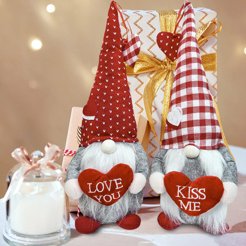 Valentine’S Day Gnome Decorations 2-Pack – Mr & Mrs Plush Gnomes