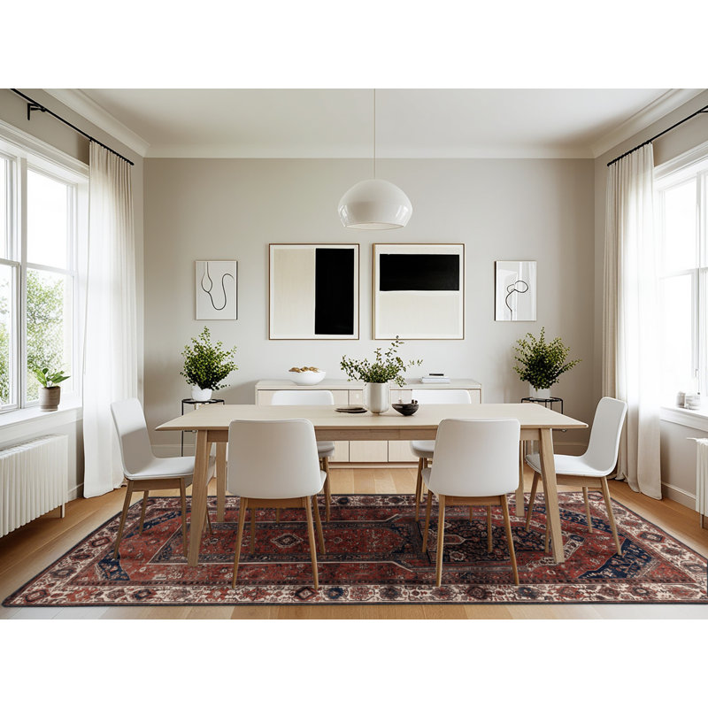 Machine Washable Turkish Brown Area Rug, Rectangle 7' x 10'