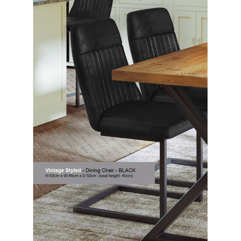 Photina PU Leather Upholstered Dining Chair, Black