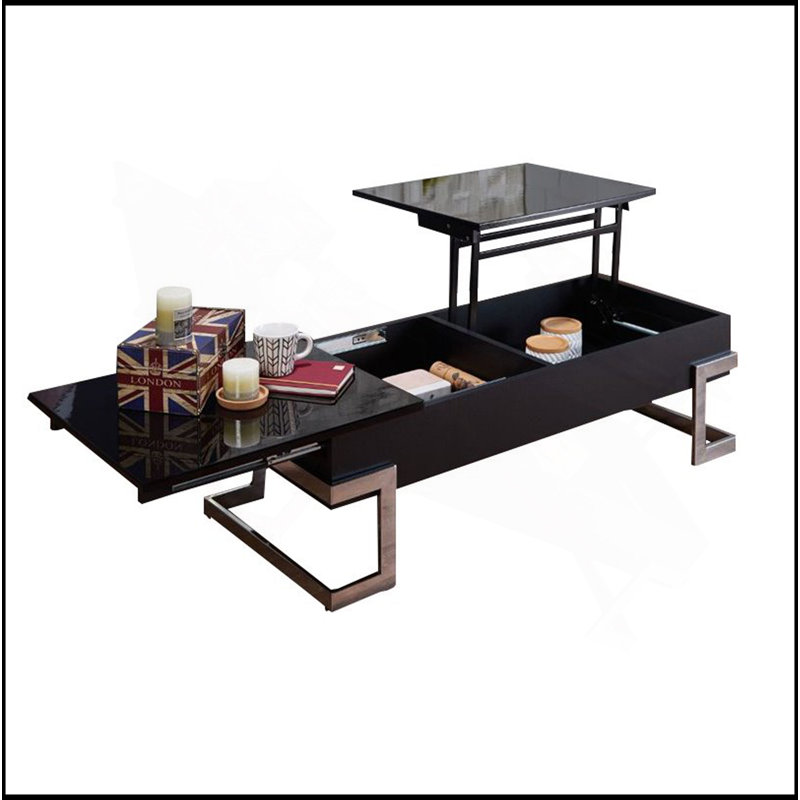 Table basse Calnan en noir et chrome