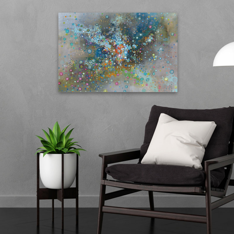 Art abstrait et aqua andromède, H 16 po x l 24 po