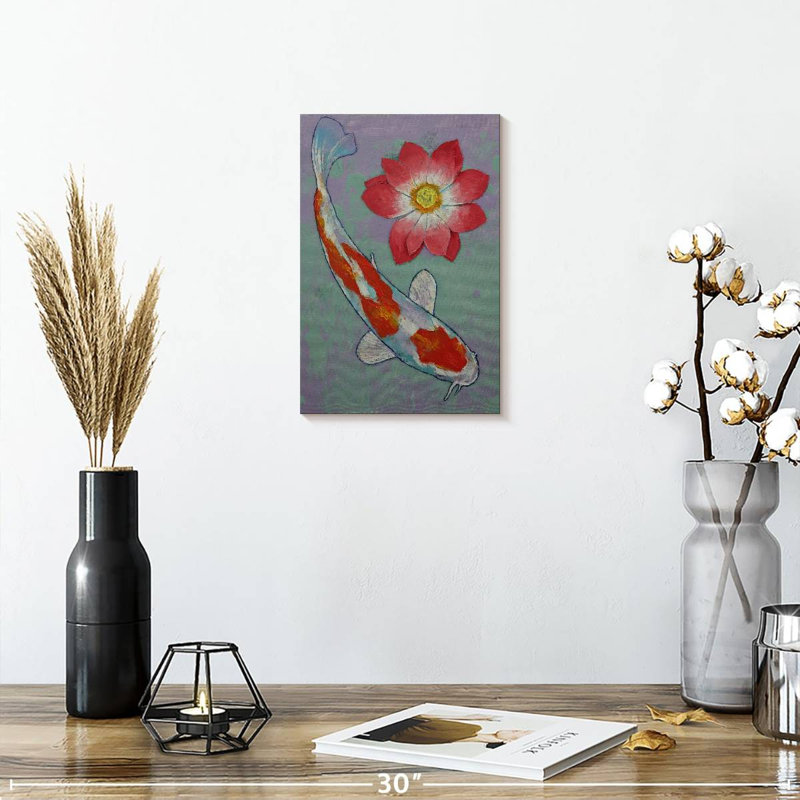 Brampt Koi And Lotus, 12" H x 8" W