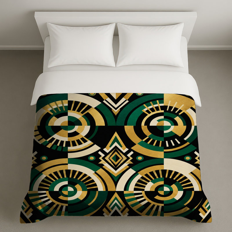 Housses de couette géométriques Art Deco, Queen