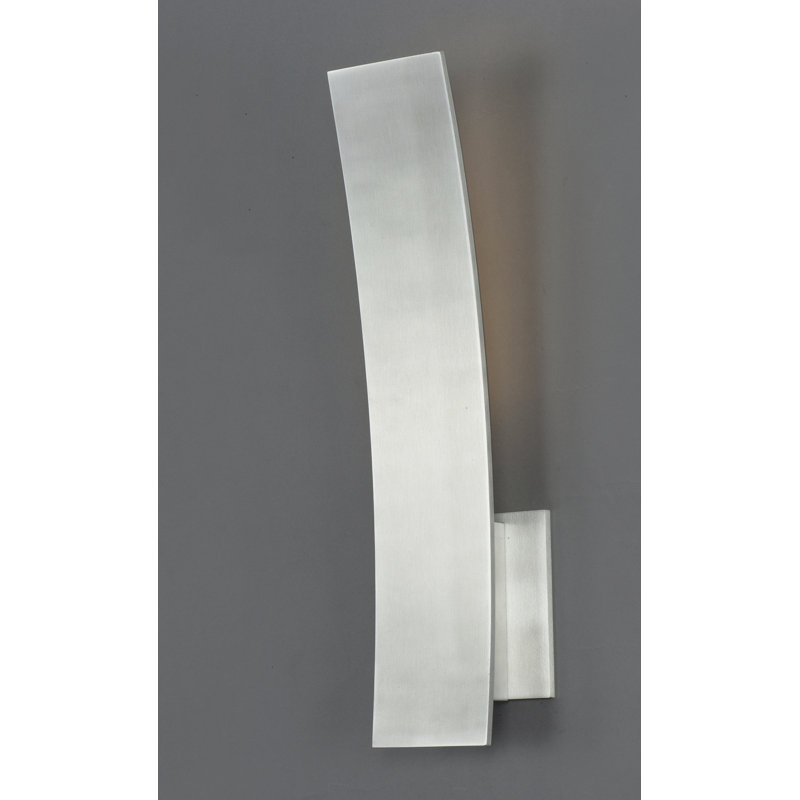 Azral LED Armed Sconce, Satin Aluminum
