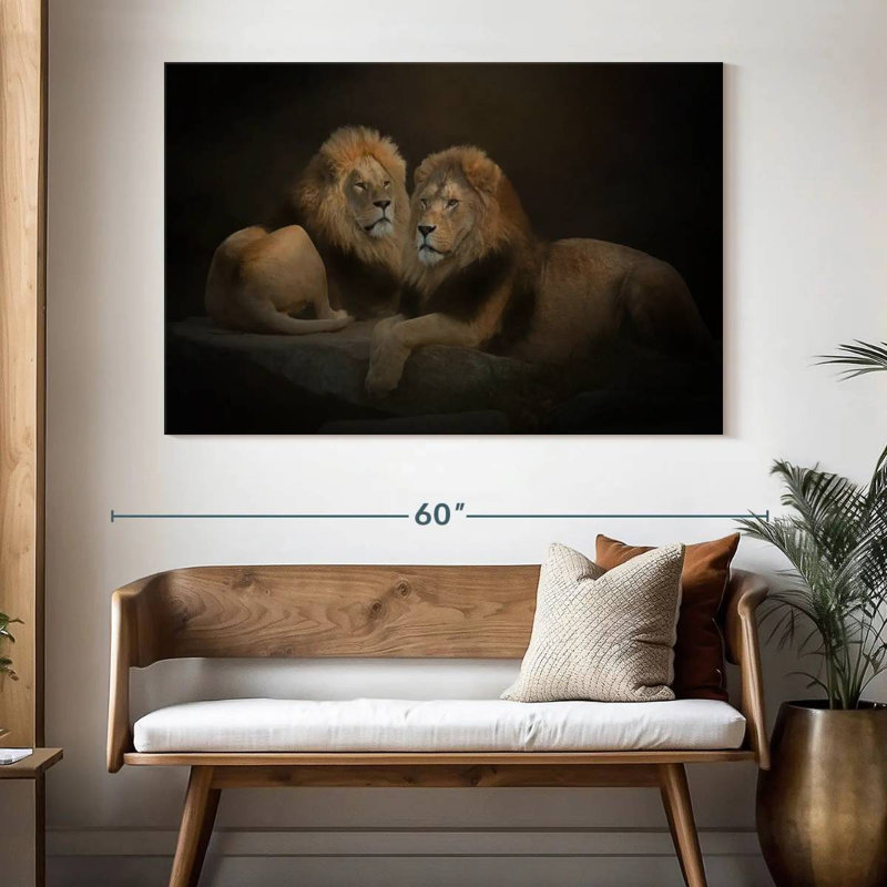Brampt Twin Lions, 34" H x 51" W