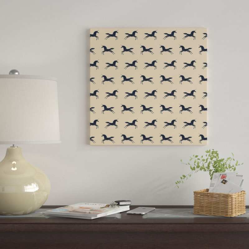 « licornes is real pattern » par florent bodart, impression sur toile tendue, H 12 po x l 12 po x P 0,75 po, Toile tendue