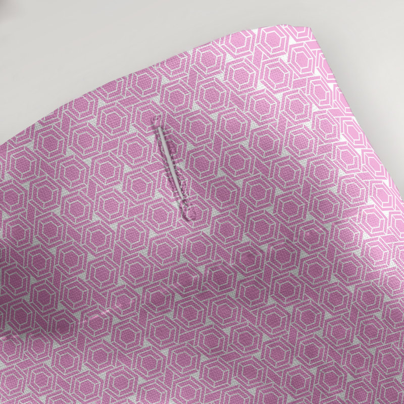 Rideau de douche simple hexagonal classique, Rose pastel, Classic Hexagonal
