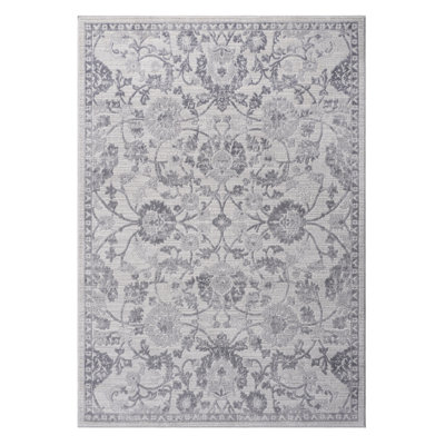 Naar Marfi Area Rugs, Grey/Silver/Oriental Accent Power Loom Machine -Crafted