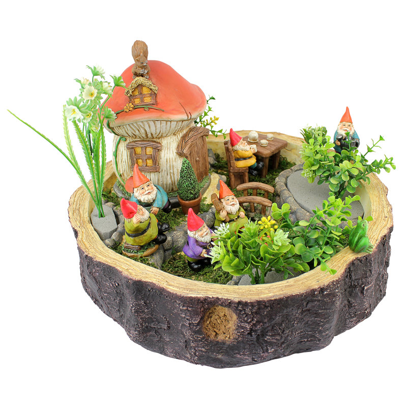 Tiny Forest Gnome Friends Garden Statue