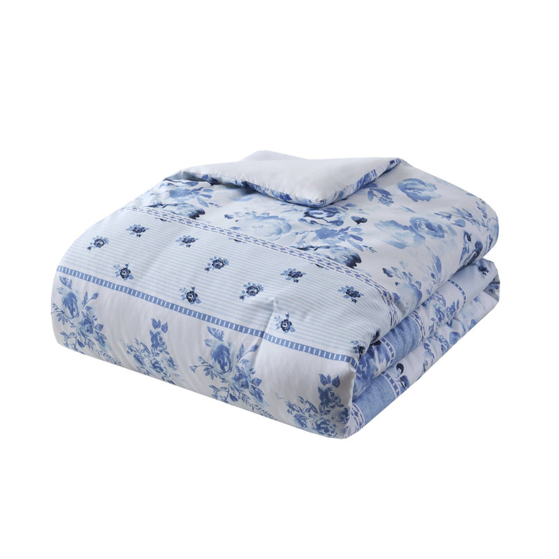 Christa Floral Striped Comforter Set, Twin Comforter + 3 Additional Pieces