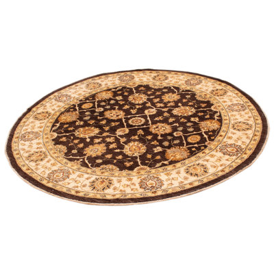 One-of-a-Kind 8'1" New Age Round Wool Area Rug in