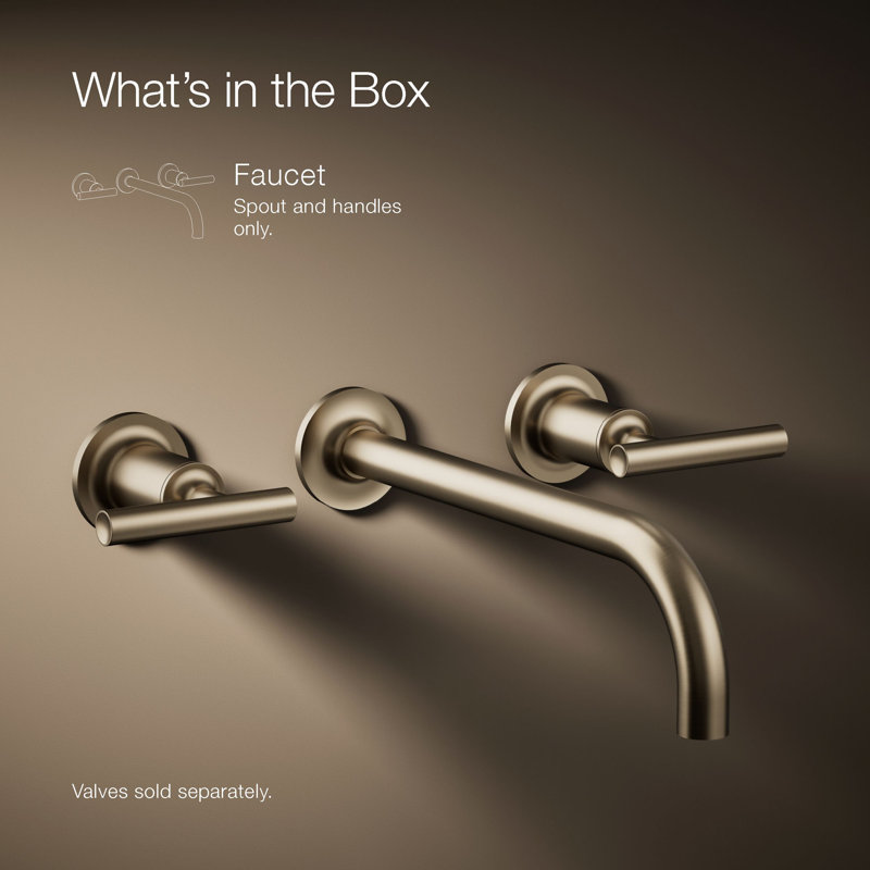 Purist® Wall Mounted Bathroom Faucet, Vibrant Brushed Bronze, Lever Handle