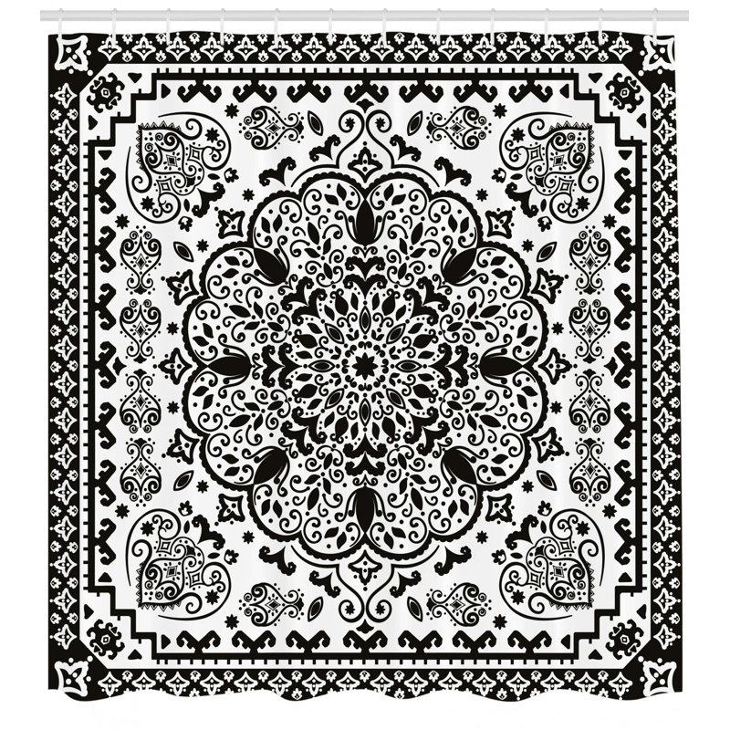 Shower Curtain with Hooks Included, 75" H x 69" W