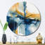 Horloge murale bleue et dorée Fusion IV - Fractals-93379377