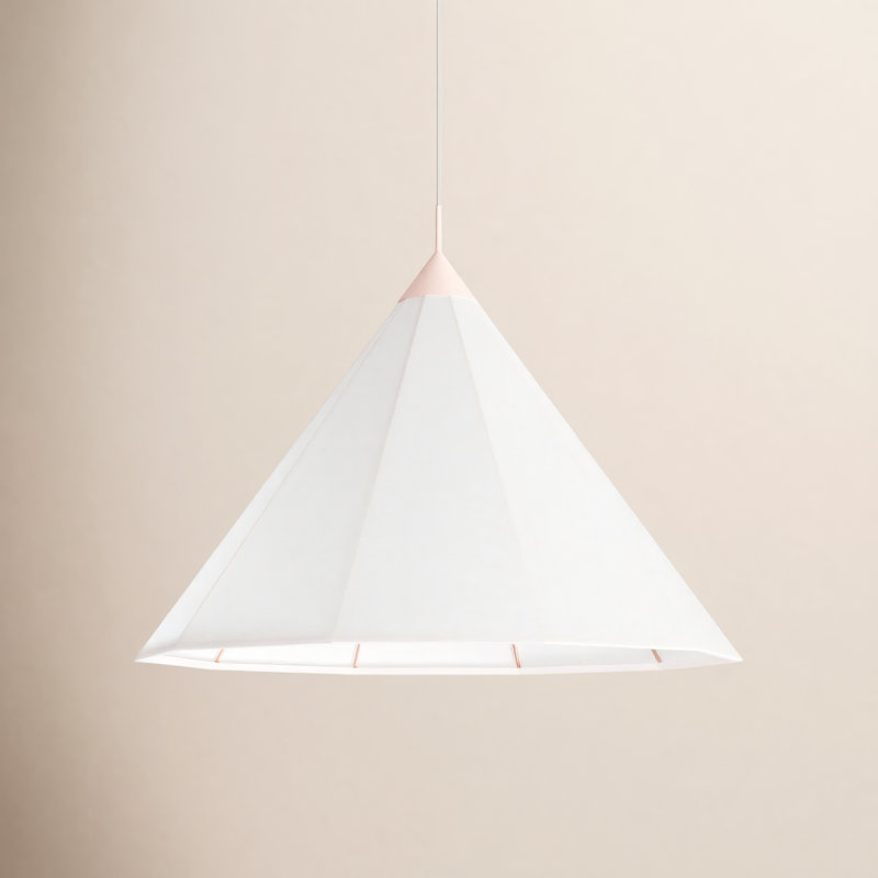 Luminaire suspendu conique 1 lumière Bishop, H 13,25 po x l 20 po x P 20 po, G25, Rosé