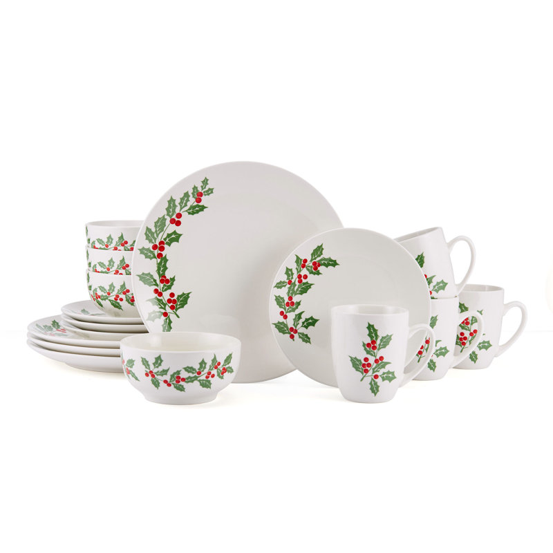 Studio Nova Holly Cheer 16 Piece Dinnerware Set, Service For 4