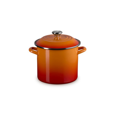 Le Creuset Enamel-On-Steel Stockpot With SS Knob, 10 Qt., White