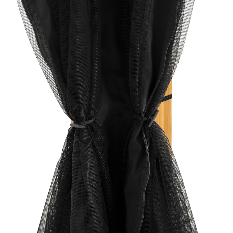 Black Weather-Resistant Polyester Mosquito Netting for 12' x 16' Gazebos