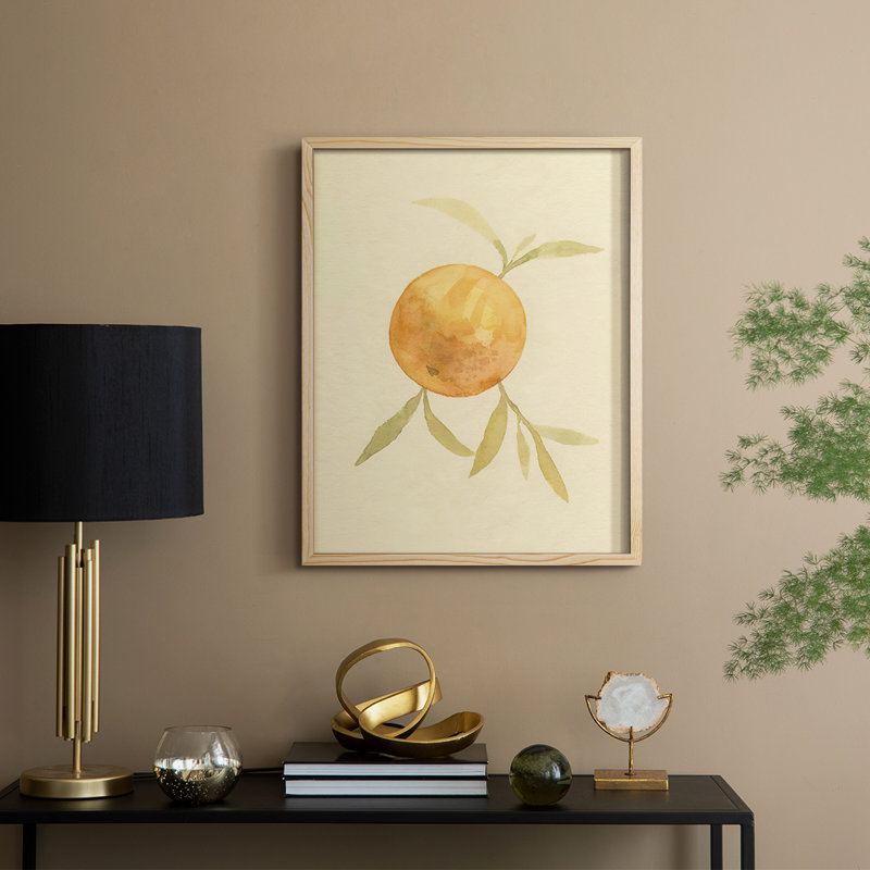 «Dappled Oranges II», reproduction encadrée - bois massif, H 30 po x l 24 po, Naturel