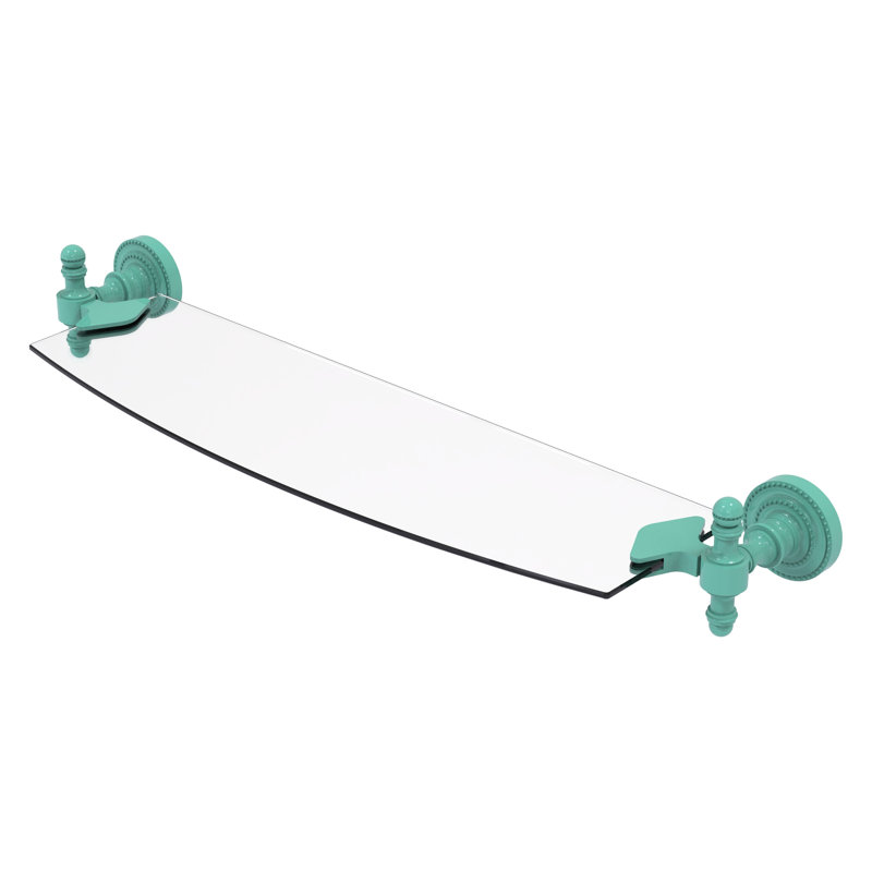 Tablette en verre Retro Dot Inch, H 2,5 po x l 18 po x P 5 po, Vert écume de mer