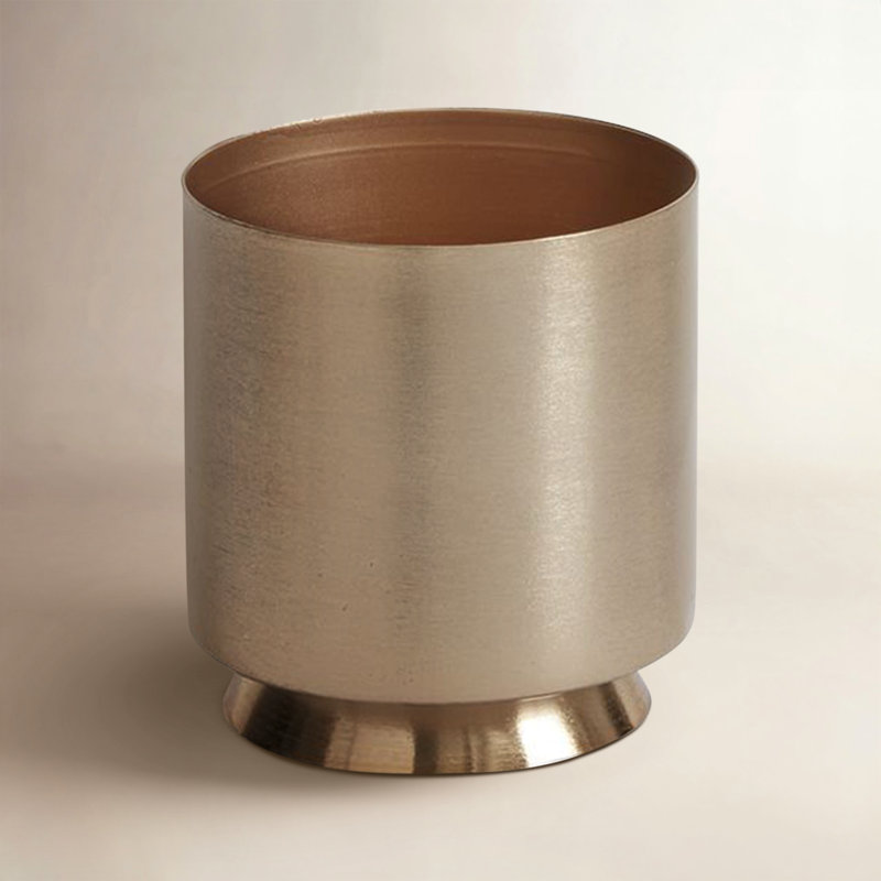 Metal Pot Planter, 3.5" H x 3.25" W x 3.25" D
