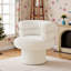 Chaise d'appoint pivotante ronde de 29,9 po avec dossier rembourré en molleton moelleux-568802000