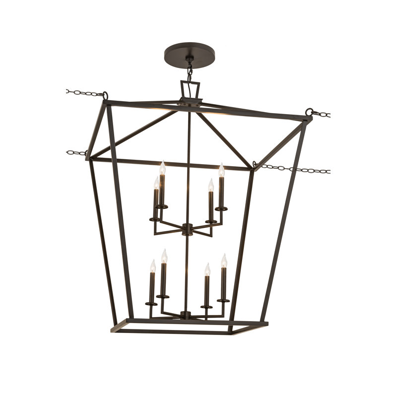 8 - Light Dimmable Lantern Geometric Chandelier