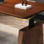 Brun noisette + bureau rectangulaire noir réglable en bois massif + bois manufacturé + acier-108222186
