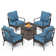 4-person Outdoor Conversation Set With Fire Pit Table