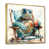 Toile avec cadre flottant or