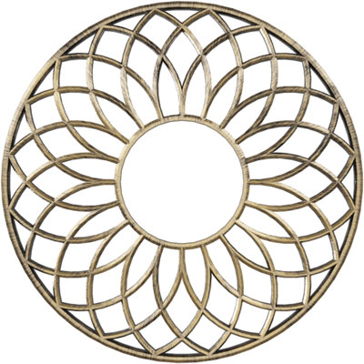 18"OD x 6 1/8"ID x 1/2"P Cannes Architectural Grade PVC Pierced Ceiling Medallion, Antiqued Pale Gold