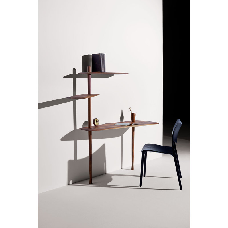 Unica Solid Wood Ladder Desk, Walnut