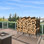 Support de support de bois de chauffage d'extérieur 4 pi pour rangement de bois de cheminée, support réglable pour empileur, support de bûches robuste pour organisateur