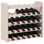 Solid Wood Floor Wine Bottle Rack Brown