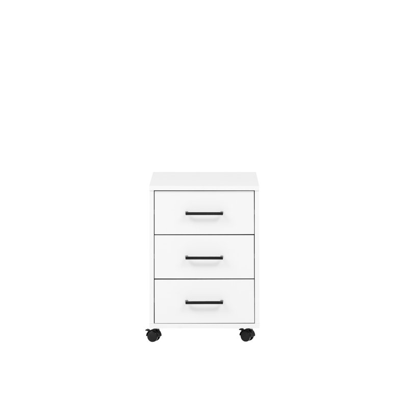 Gregson 40cm Wide 3 -Drawer Mobile File Cabinet, White