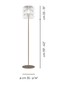 Ecos Striped 35 Floor Lamp, Matte Bronze, Crystal Striped Glass