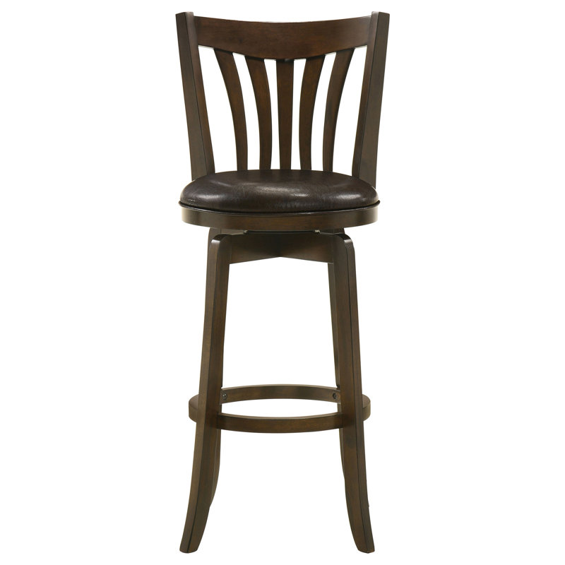 Chaise de bar pivotante en cerisier foncé Decker