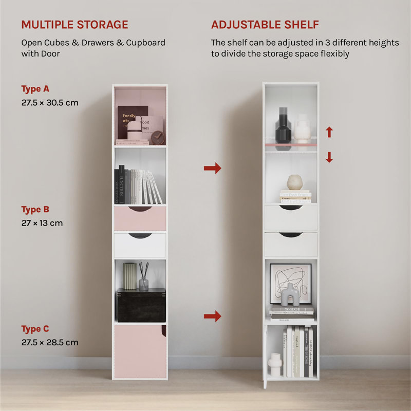 157.5cm H x 30cm W Bookcase, White