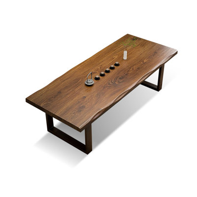 Tan Rectangular Solid Wood  Dining Table