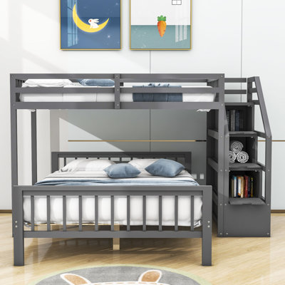Duky Twin Over Full L-Shaped Bunk Beds by Harriet Bee by Harriet Bee