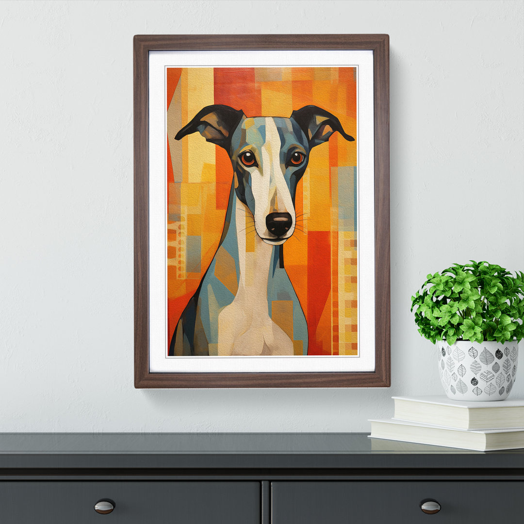 Greyhound No.4 - Single Picture Frame Print on Wood