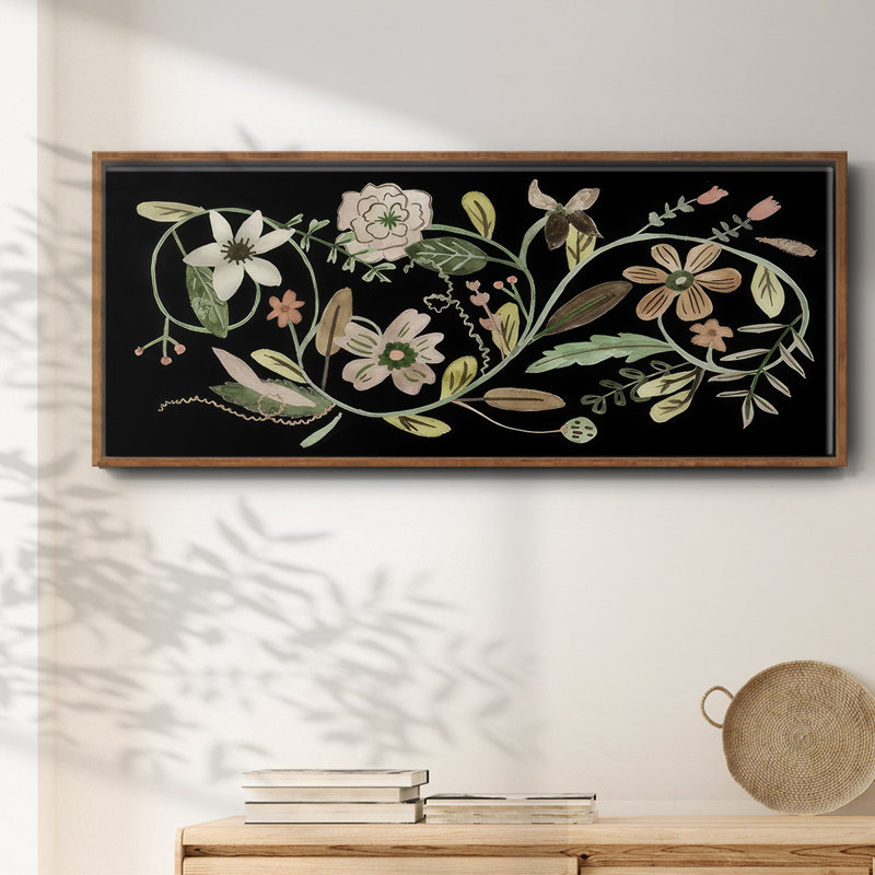 Pressed Flowers II- Framed Canvas, 8" H x 20" W