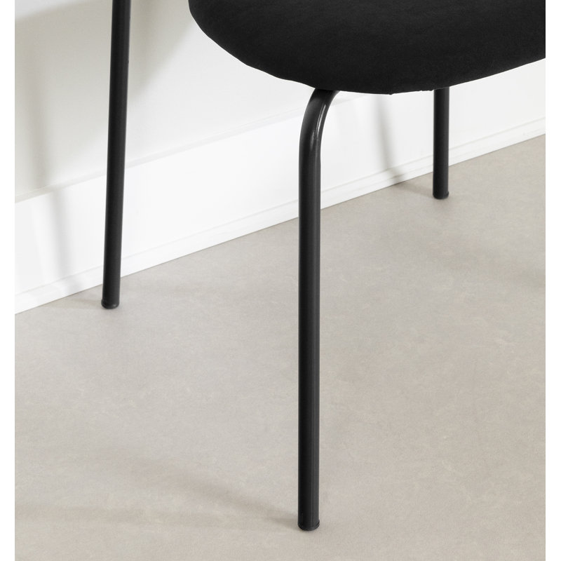 Black and Natural Rattan Cane Side Chair