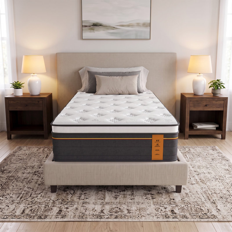 Matelas à ressorts ensachés et mousse à mémoire de forme pour une personne – Fermeté moyenne, ressorts indépendants, isolation des mouvements, emballé roulé