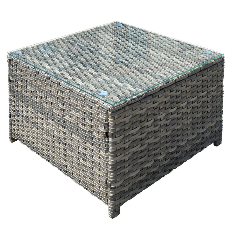 Fetter Square Metal Outdoor Coffee Table , 23.89'' in. W 23.89'' in. D, Brown