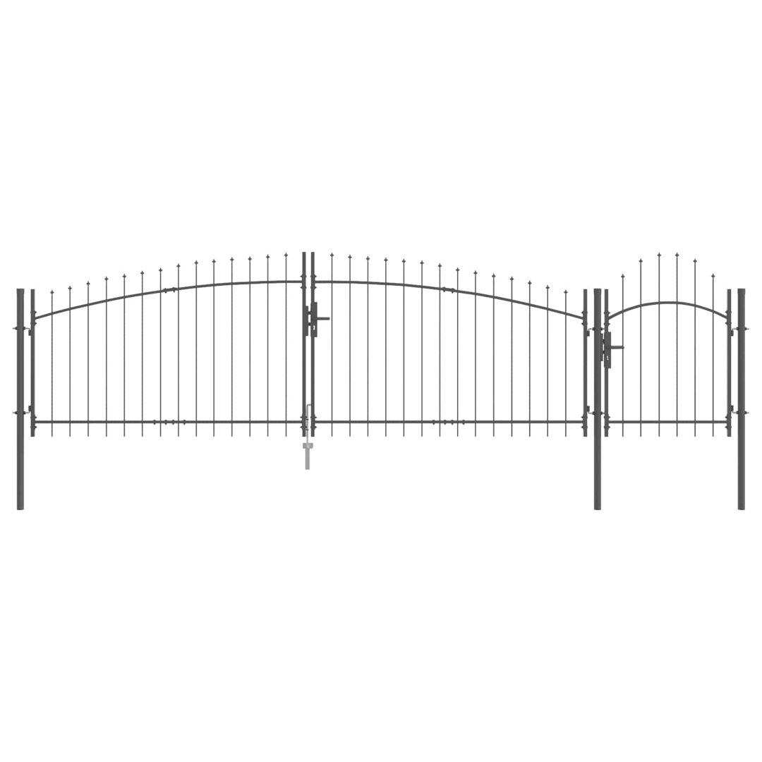 vidaXL Garden Gate Steel Yard Door Fence Barrier Drive Gates Multi Sizes