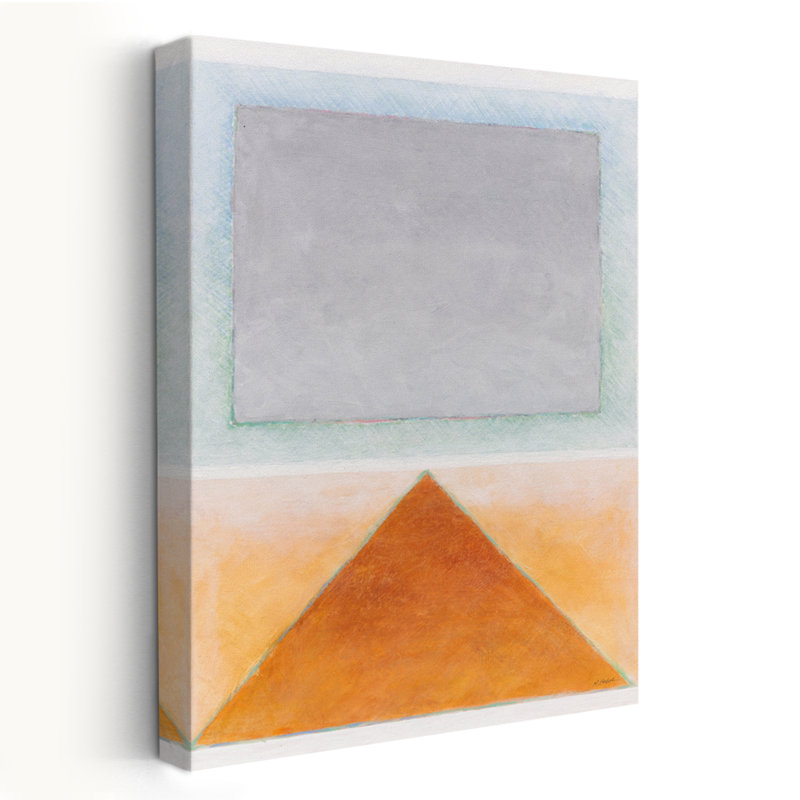 Paysage moderne et contemporain avec pyramide, H 24 po x l 16 po